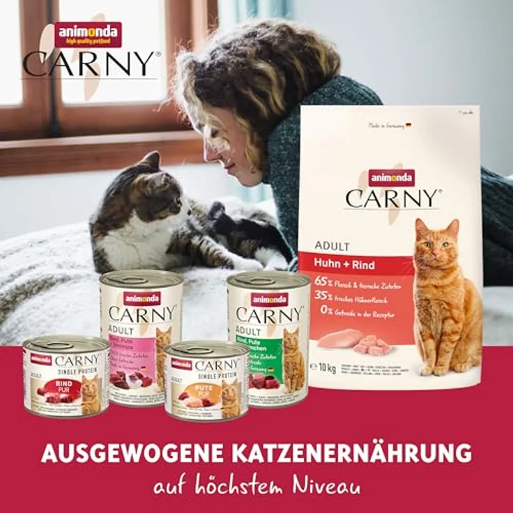animonda Carny Kitten Rind, Kalb + Huhn, Katzen-Nassfutter ohne Getreide für wachsende Kätzchen, 12 Portionsbeutel (12 x 85 g) mit 100 % frischen Zutaten – Bild 4