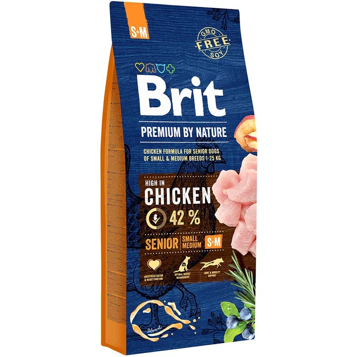 Brit Premium by Nature Senior S+M, Hunde-Trockenfutter mit wertvollen Nährstoffen, 15kg