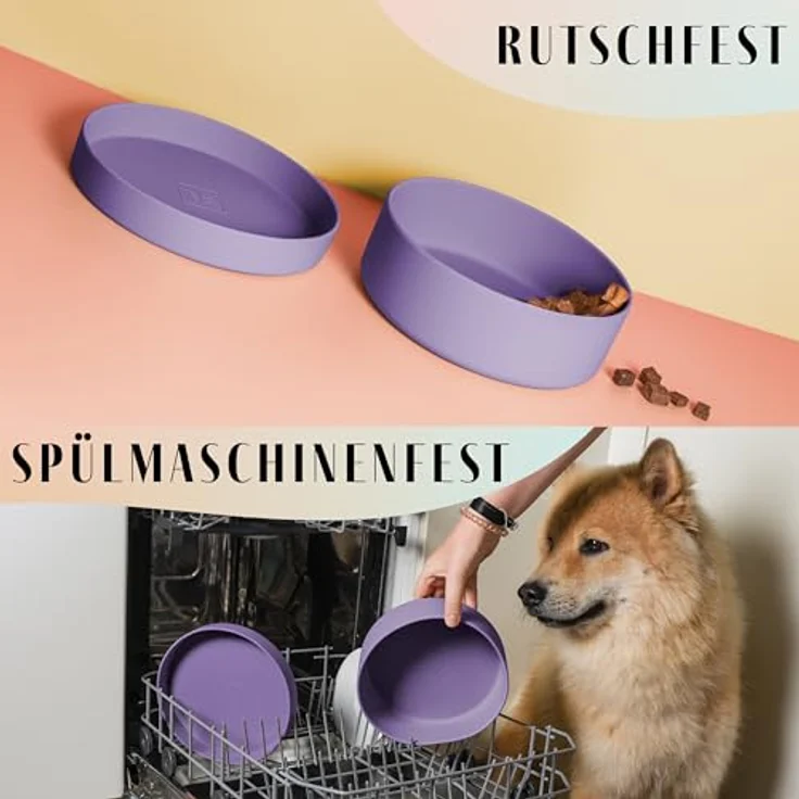 ne&no® Silikon Hundenapf 1200 ml mit Deckel für kleine und mittelgroße Hunde, rutschfest und luftdicht verschlossen, spülmaschinenfest und gefriertauglich – Bild 5