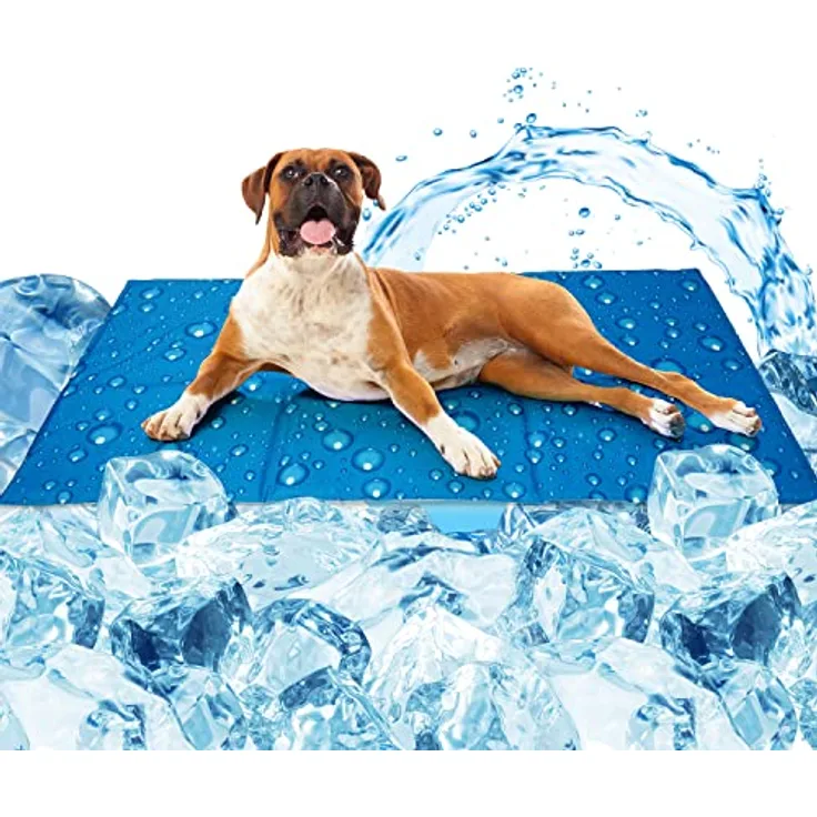 Zellar Kühlmatte für Hunde, selbst kühlende Hundedecke mit Kaltgel-Füllung, L 90x50 cm, rutschfeste Rückseite und wasserabweisendes Material für Zuhause und unterwegs
