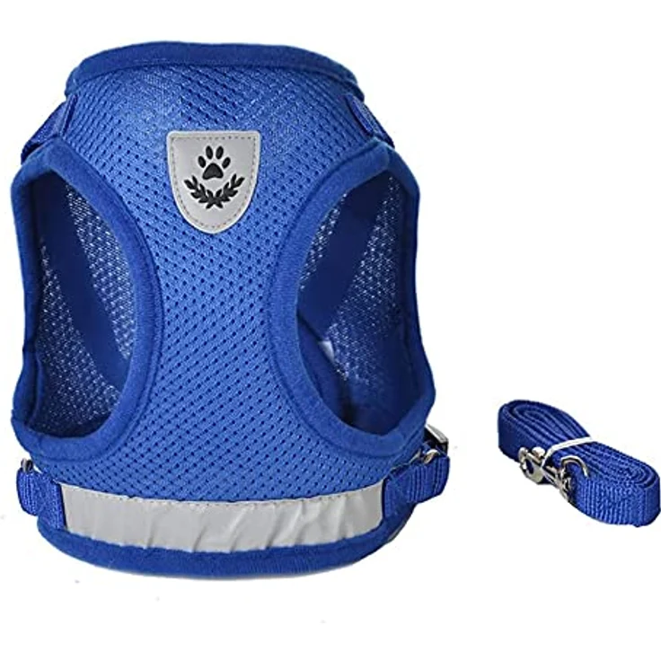 FEimaX Hundegeschirr und Leinen Set, weiches Mesh, reflektierend, verstellbar, atmungsaktiv, für Welpen und Katzen, Training und Spaziergänge – Bild 2