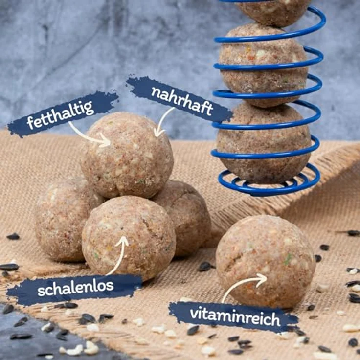 Lyra Pet® Gourmet Meisenknödel schalenfrei, 50 Stück à 80 g, ohne Netz, energiespendend für Wildvögel, fetthaltiges Futter ganzjährig – Bild 2