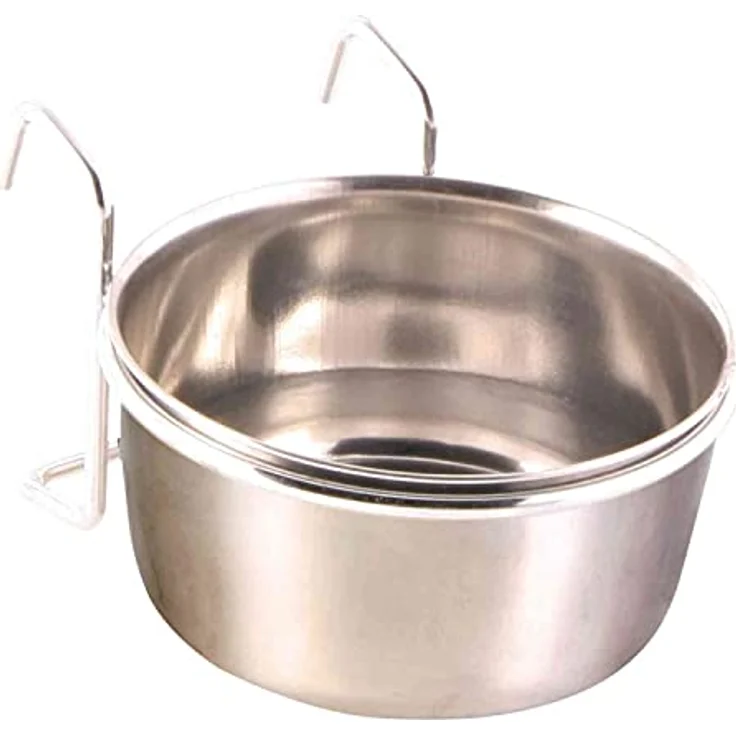 Trixie 5494 Edelstahlnapf mit Halter, 300 ml/ø 9 cm, metallisch – Bild 2