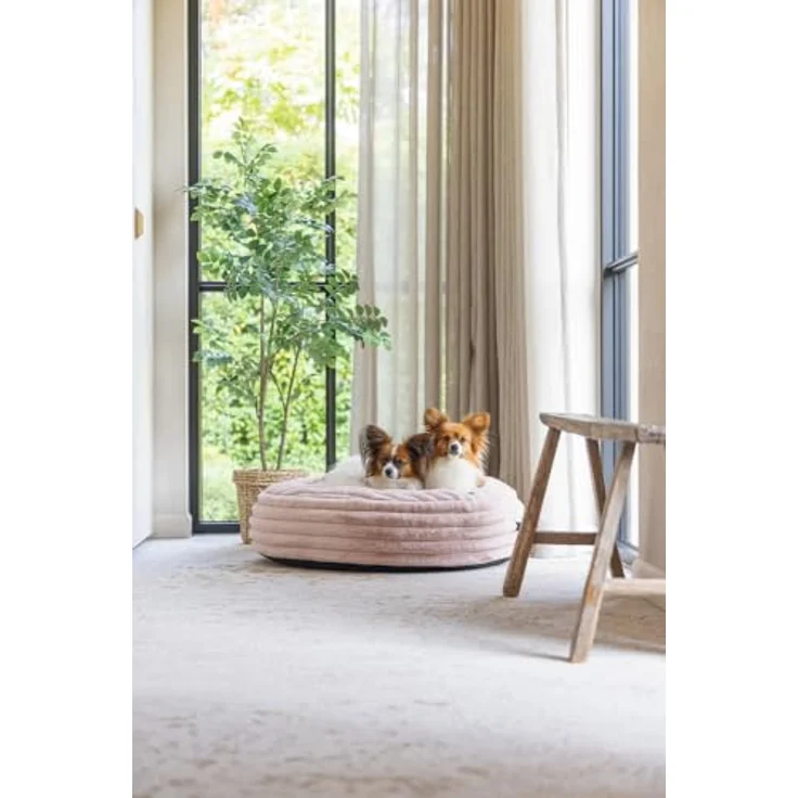 Designed By Lotte Tierkissen Katzenkissen Reza rund rosa, nachhaltiges Design, rutschfeste Unterseite, maschinenwaschbar – Bild 2