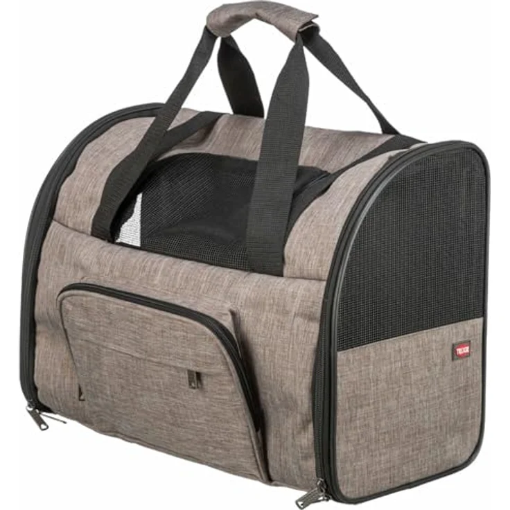 TRIXIE Hunde-Rucksack Shiva, flexibler Tiertransport mit Außentaschen, braun/beige, bis 8 kg – Bild 1