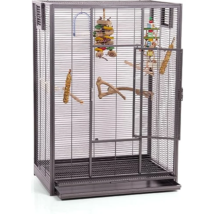 Montana Cages Vogelvoliere New Melbourne I, Antik Edition, für Sittiche und kleine Papageien, ca. 80 x 50 x 110 cm, AVILON Pulverbeschichtet, rustikal und rostbeständig – Bild 4