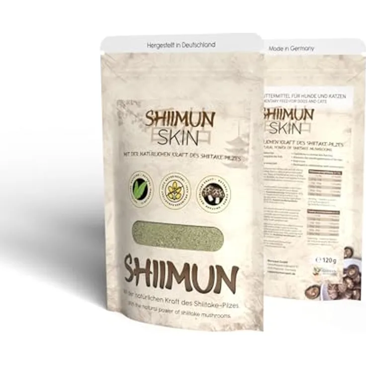 Bellfor Shiimun Skin, Ergänzungsfuttermittel für Hunde mit Shiitake zur Unterstützung der Haut- und Fellfunktion, 120 g