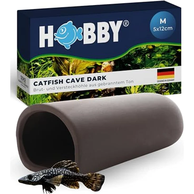 HOBBY Aquariendeko Catfish Cave M, 5x12 cm, dunkle Farbe für Süßwasseraquarien – Bild 1