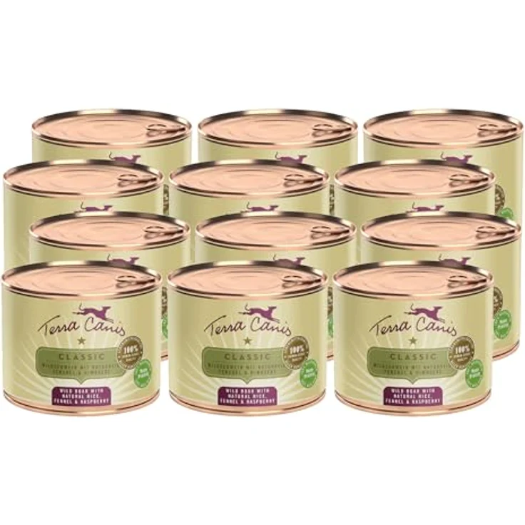 Terra Canis Wildschwein, Naturreis & Fenchel - Nassfutter, 12x200g, 100% Lebensmittelqualität, allergen- & getreidearm, glutenfrei – Bild 1