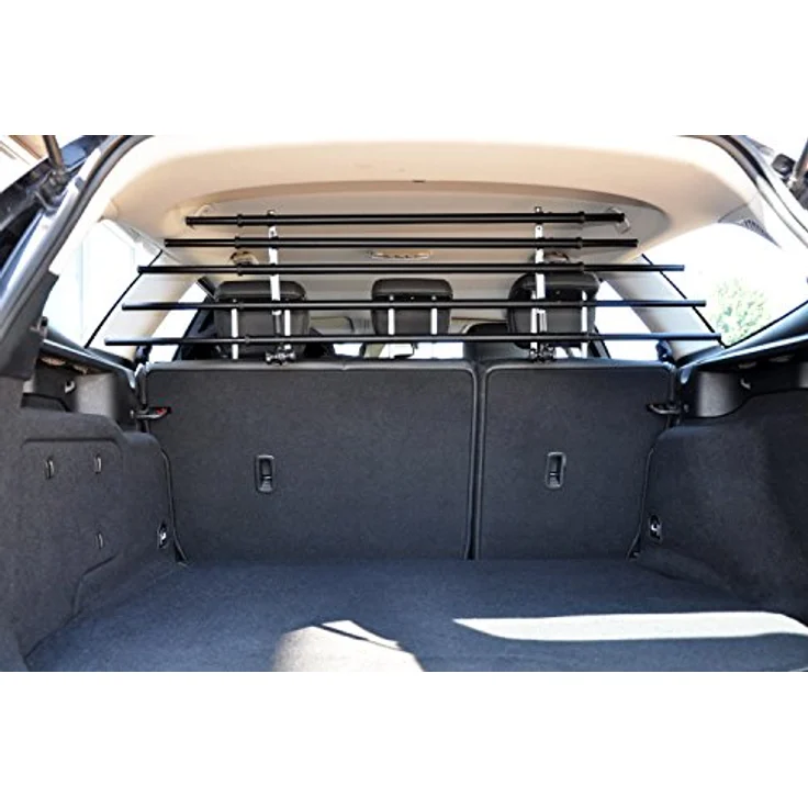 dobar® 62200 Walky Barrier Trenngitter, umklappbares Kofferraum Hundegitter aus Edelstahl, einstellbar 28-36 cm Höhe & 82-141 cm Breite, schwarz – Bild 2