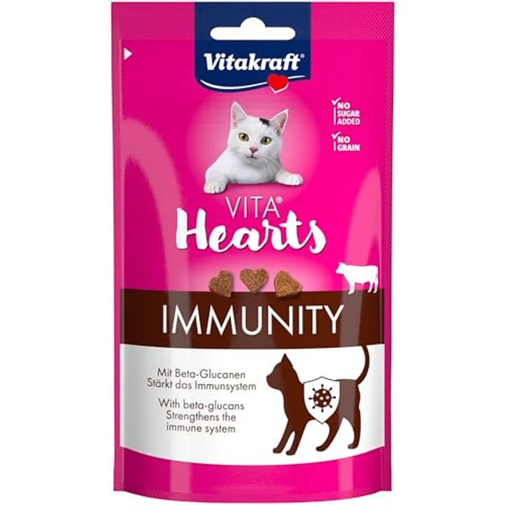 Vitakraft Vita Hearts Immunity, Softer Katzensnack mit Rind zur Stärkung des Immunsystems, 40g – Bild 1