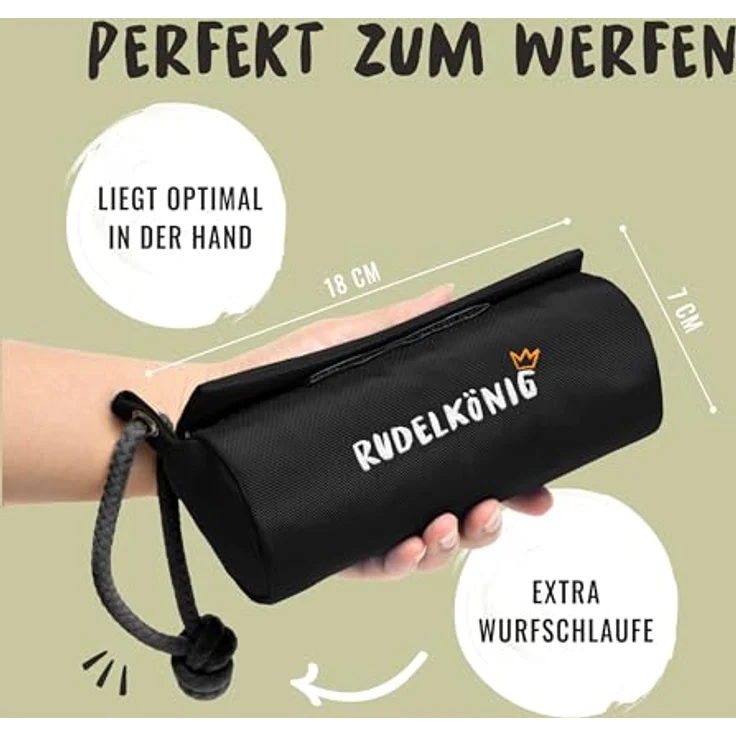 Rudelkönig Futterbeutel, Snackbeutel für Hundetraining mit Reißverschluss, schwarz – ideal für Rückruftraining und Apportieren – Bild 3