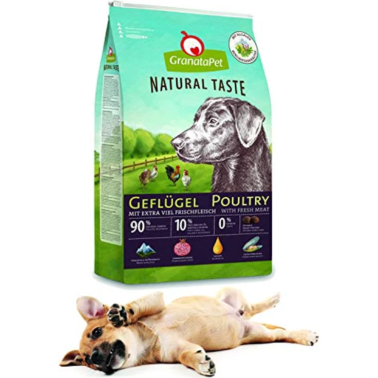 GranataPet Natural Taste Adult, getreidefreies Hunde-Trockenfutter mit hohem Fleischanteil, Geflügelgeschmack, 12kg – Bild 3