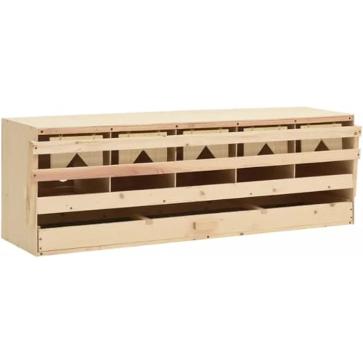 vidaXL Legenest Hühnernest 5 Fächer 117 x 33 x 38 cm Massivholz Kiefer – Bild 2