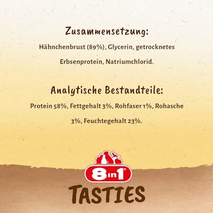 8in1 Tasties Hühnerbrust - Sparpaket, proteinreiche Hundesnacks, 3 x 85 g, ohne glutenhaltige Zutaten – Bild 9