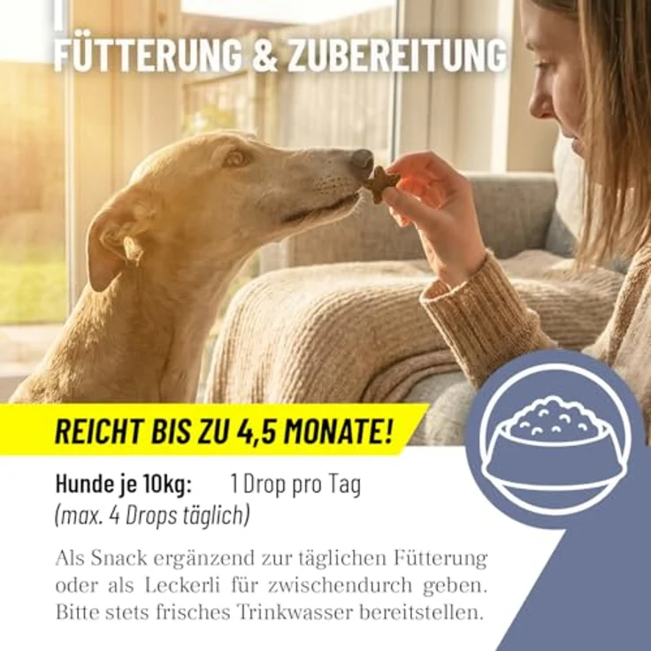 REAVET Relax Komplex Drops, Ergänzungsfuttermittel für Hunde zur Unterstützung von innerer Ruhe mit L-Tryptophan und Magnesium, 350g (140 Stk) – Bild 4