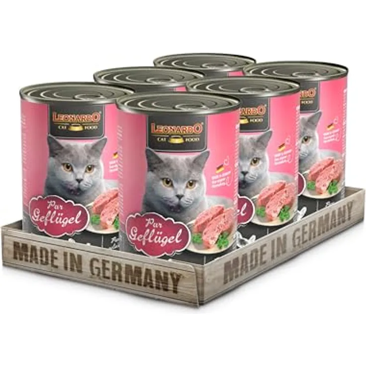 Leonardo Katzenfutter All Meat, Sparpaket 24 x 400 g, Geflügel pur, ohne Getreide, reich an Omega-3-Fettsäuren, für ernährungssensible Katzen