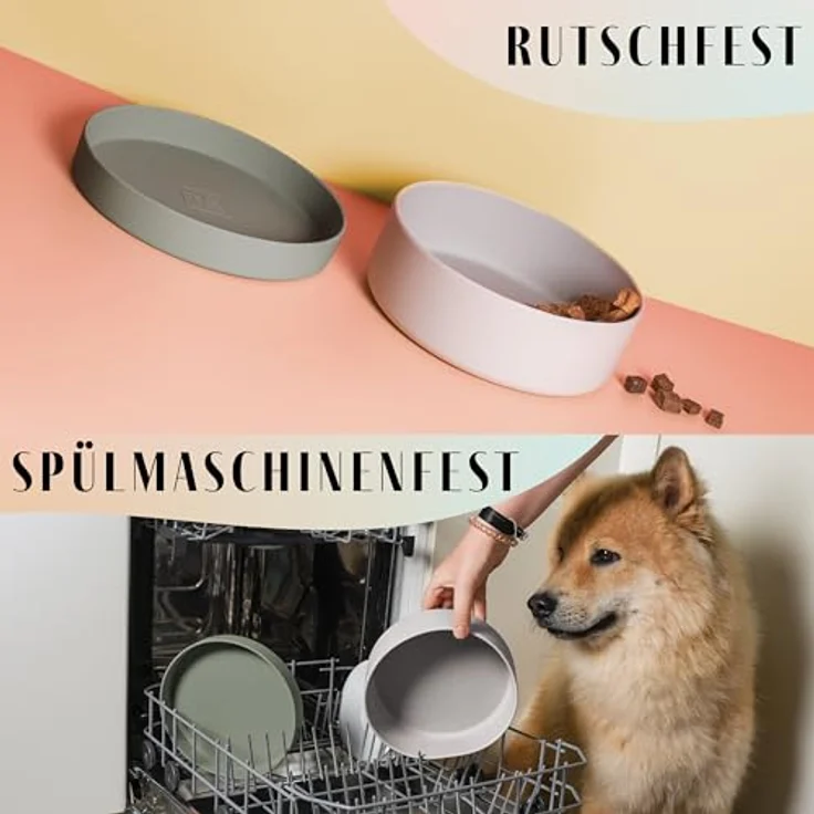 ne&no® Silikon Hundenapf 1200 ml mit Deckel für kleine und mittelgroße Hunde | rutschfest und luftdicht für frisches Futter | elegantes Design als Untersetzer – Bild 5