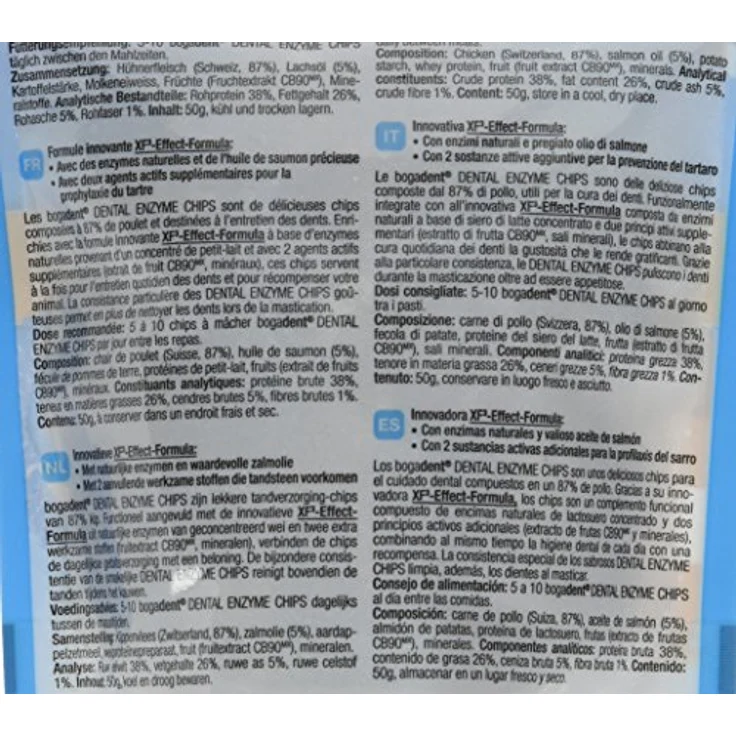 bogadent DENTAL ENZYME CHIPS CHICKEN, Zahnpflege Kauchips für Katzen, 50g – Bild 4