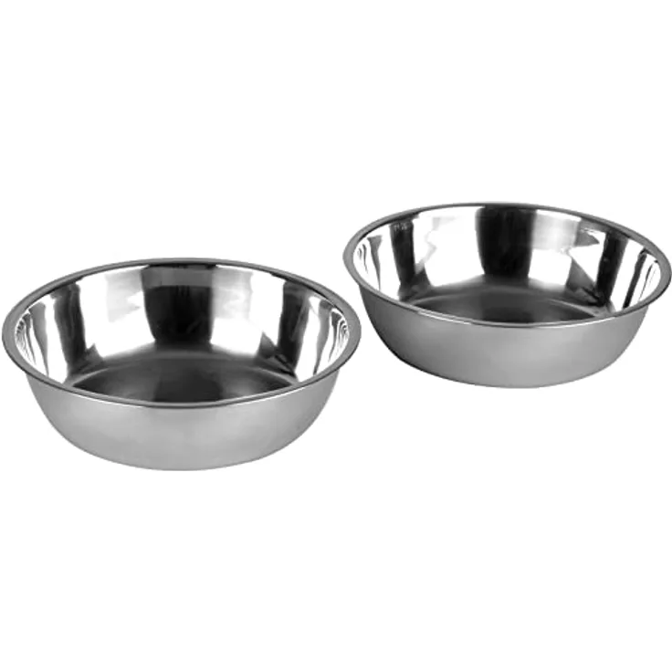 LAUBLUST Zusatzschalen für Futterstation Größe M, 2er Set Edelstahlnäpfe | ca. 14 x 3 cm, 2 x 0,35l, spülmaschinenfest