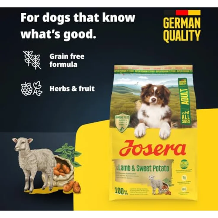 Josera Adult Lamb & Sweet Potato, 12,5kg Trockenfutter für Hunde mit 100 % Lamm, getreidefrei, unterstützt Herzfunktion und Immunsystem – Bild 3