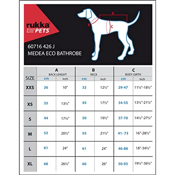 Rukka Medea Bademantel, XL Hundemantel aus 88% recyceltem Polyester, verstellbar mit Steckverschluss – Bild 6