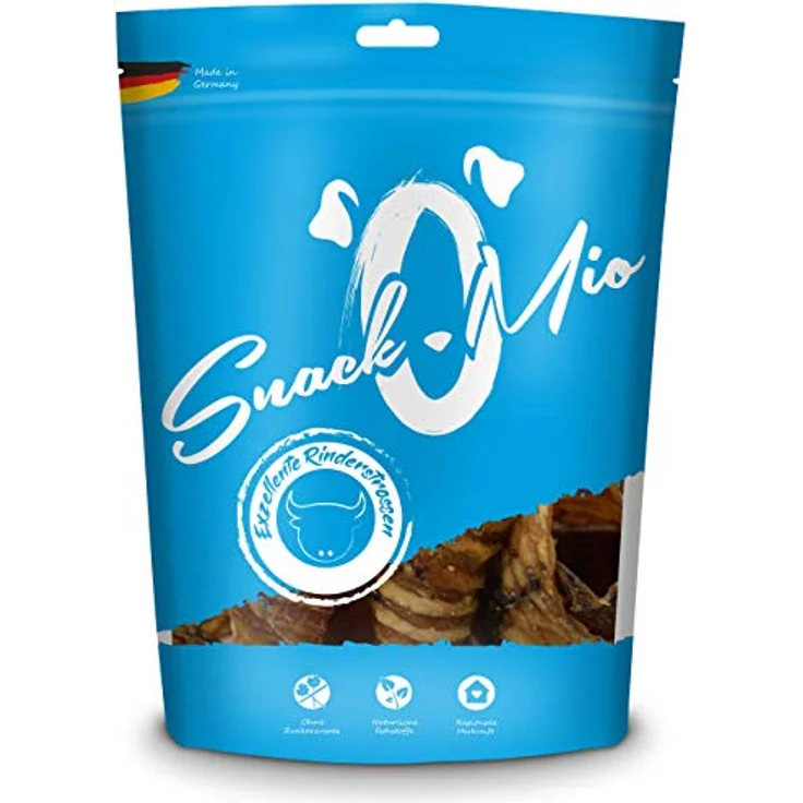 SnackOMio Premium Hundesnack, Exzellente Rinderstrossen, getreidefrei, lufttrockene Naturbelohnung, 1 x 350g – Bild 1