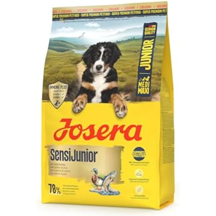 Josera SensiJunior mit Lachs & Ente, glutenfreies Premium Trockenfutter für sensitive Welpen, 3 kg, Immune Plus für intaktes Immunsystem