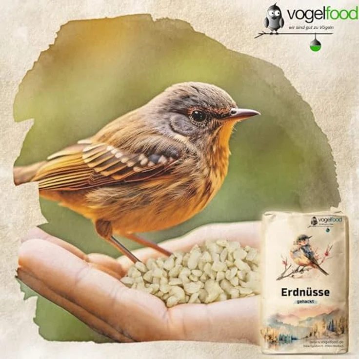 vogelfood 25 kg gehackte Erdnüsse, weiße Erdnusskerne für Wildvögel, Premiumqualität Winterfutter – Bild 3