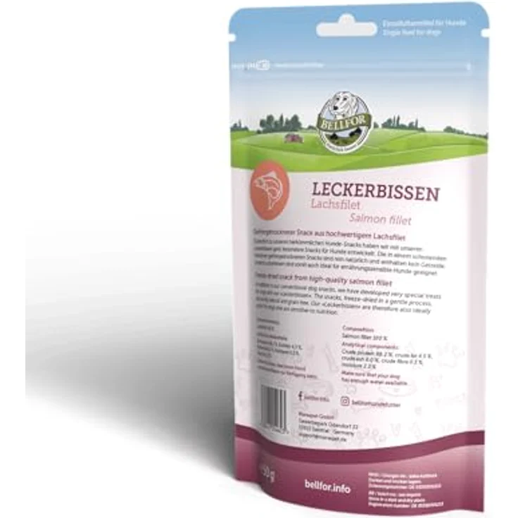 Bellfor Gefriergetrocknetes Lachsfilet, 50 g - Getreidefreie Hundeleckerlis, reich an Omega-3-Fettsäuren und Proteinen – Bild 5