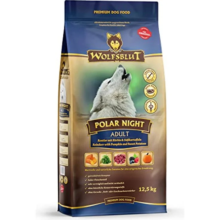 Wolfsblut Polar Night Adult, Hunde-Trockenfutter mit Rentier, Kürbis und Süßkartoffeln, 12,5kg – Bild 1