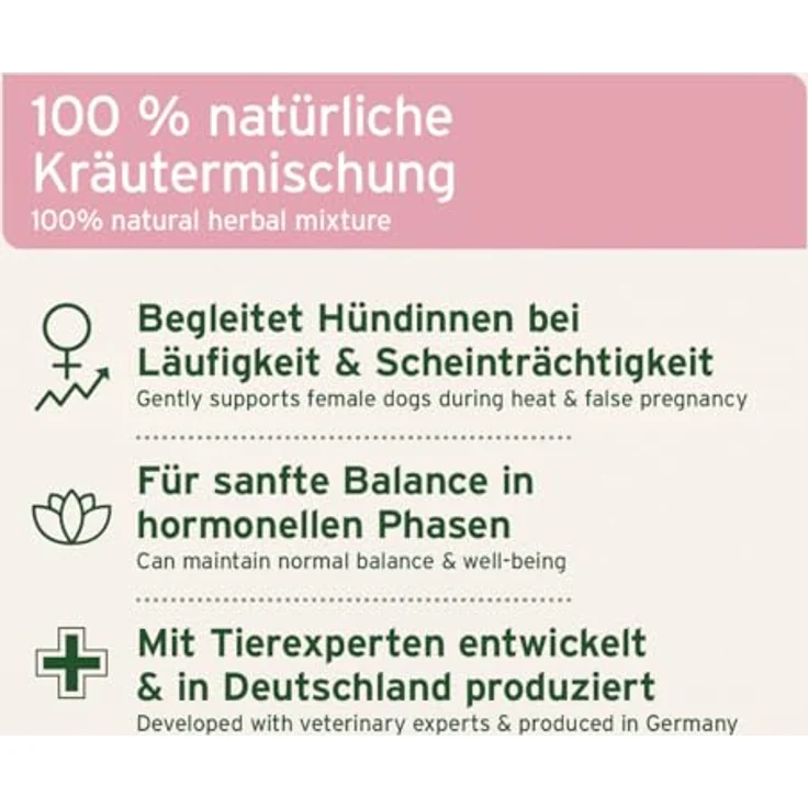 AniForte Hormon Balance Pulver 80 g, Natürliches Ergänzungsfuttermittel für Hunde mit 6 Kräutern zur hormonellen Unterstützung – Bild 2