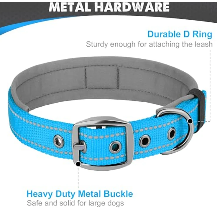 Joytale Hundehalsband, Gepolstertes Neoprenhalsband für kleine Hunde, Reflektierende Nähte, Baby Blau – Bild 5