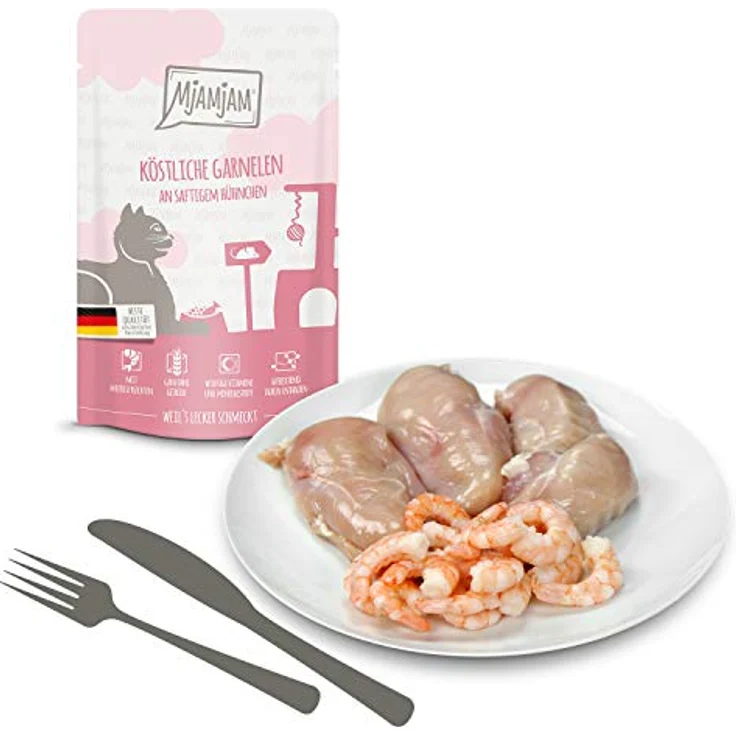 MjAMjAM Nassfutter Katze Adult Quetschie, 12x125 g Mixpaket 5 mit hohem Fleischanteil und gesunden Zutaten – Bild 2