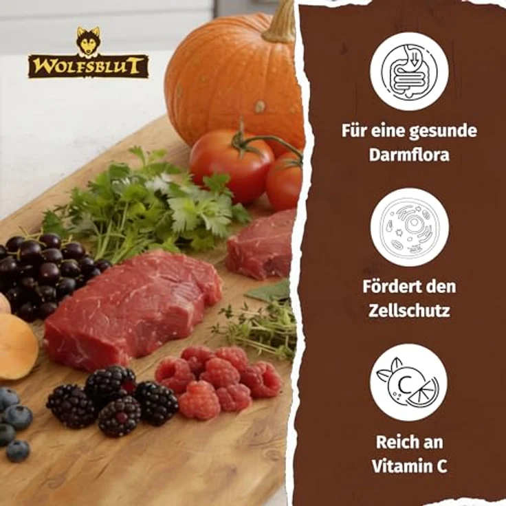 WOLFSBLUT Wide Plain, Hundefutter mit Pferdefleisch und Süßkartoffel, 2 kg - Hochverdauliches Trockenfutter mit Omega-Fettsäuren und Superfoods – Bild 5