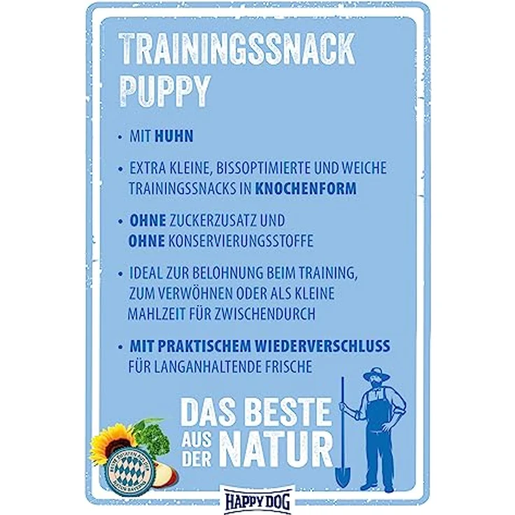 Happy Dog NaturCroq Mini Snack Puppy, 100g, langlebig und robust – Bild 2