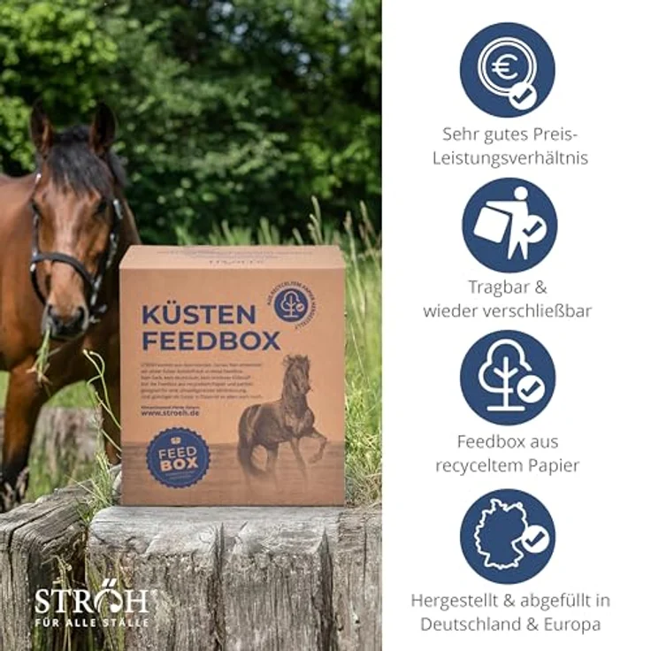 STRÖH Küsten Build up Pellets, 30kg Futterbox zur Förderung der Gewichtszunahme für Pferde – Bild 5