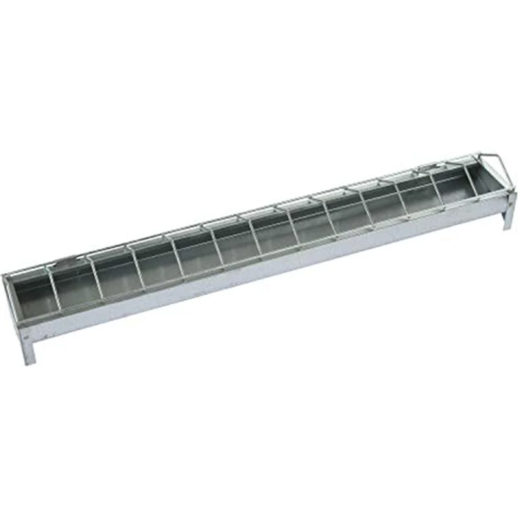 Kerbl Futtertrog für Hühner, verzinkter Futterbehälter LxB 50x7 cm, geeignet für Küken – Bild 2