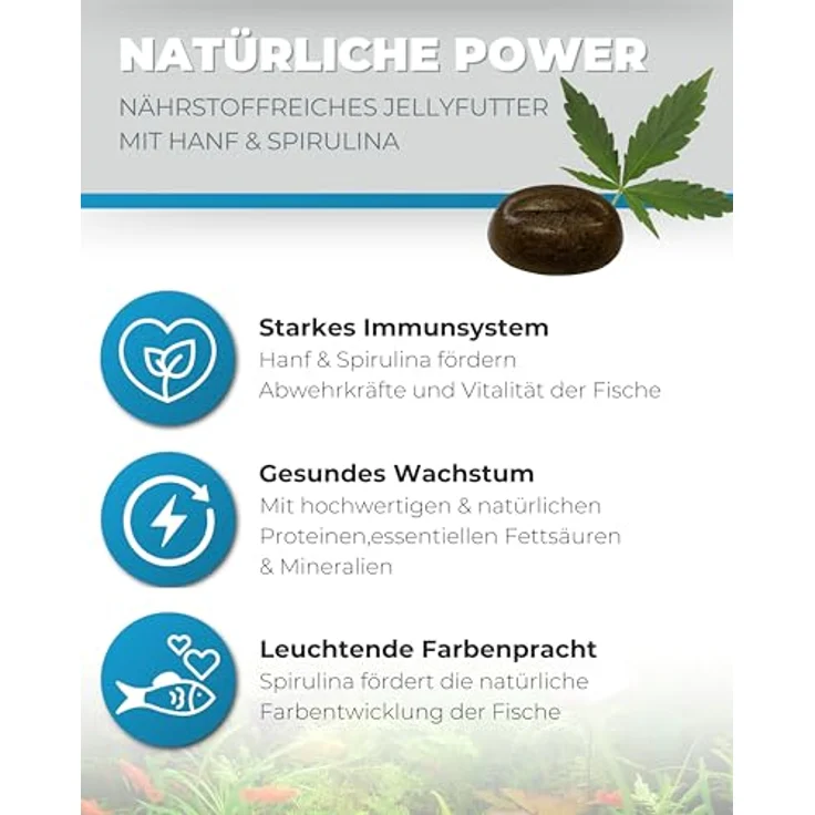 Dupla Gel-O-Drops 24 Hemp & Spirulina, Geleefischfutter mit Hanfmehl und Spirulina, 12 x 2 g, leicht dosierbar, nährstoffreich, ungekühlt lagerbar – Bild 2
