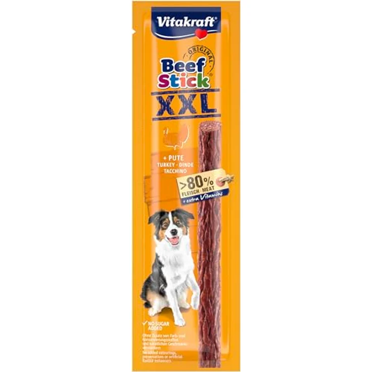 Vitakraft Beef Stick XXL, Hunde Trainingsleckerli mit hohem Fleischanteil, ohne Zuckerzusatz, 15x30g – Bild 3