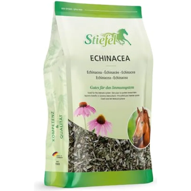Stiefel Echinacea für Pferde, 100% naturbelassene Kräuter zur Stärkung der Abwehrkräfte, 500g