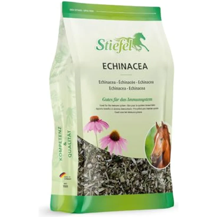 Stiefel Echinacea für Pferde, 100% naturbelassene Kräuter zur Stärkung der Abwehrkräfte, 500g – Bild 1
