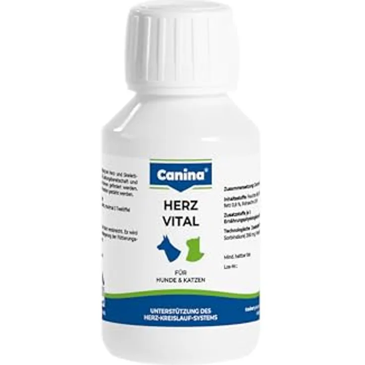 Canina Herz-Vital, 100 ml Hundezusatzfutter zur Unterstützung der Herzfunktion mit Weißdornextrakt und L-Carnitin