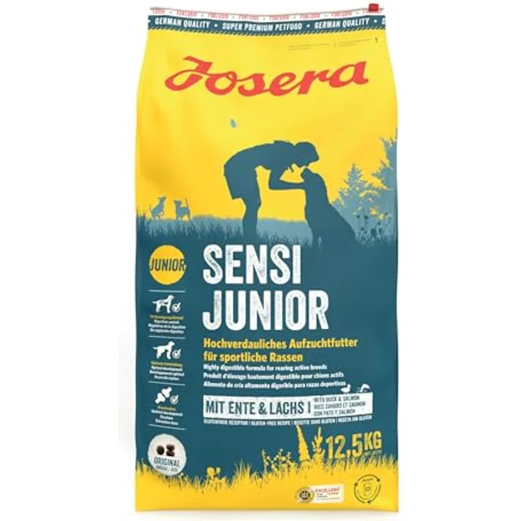 Josera SensiJunior Trockenfutter für Hunde, 12,5kg, hochwertige Zutaten, ohne Gentechnik
