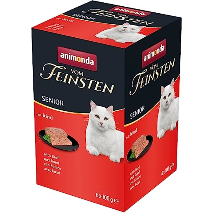 animonda vom Feinsten Senior mit Rind, Katzen-Nassfutter mit Vitaminen, 6x100g – Bild 1