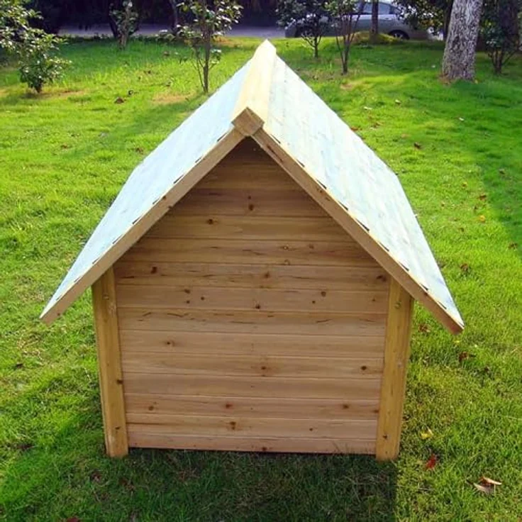 Mucola Wetterfeste XXL Hundehütte aus Holz, 75x115x95 cm, für mittelgroße Hunde, blockhaus-design, großes Eingang 34x44 cm, erhöhte Füße 7 cm, pflegeleicht und hygienisch, outdoor geeignet – Bild 3