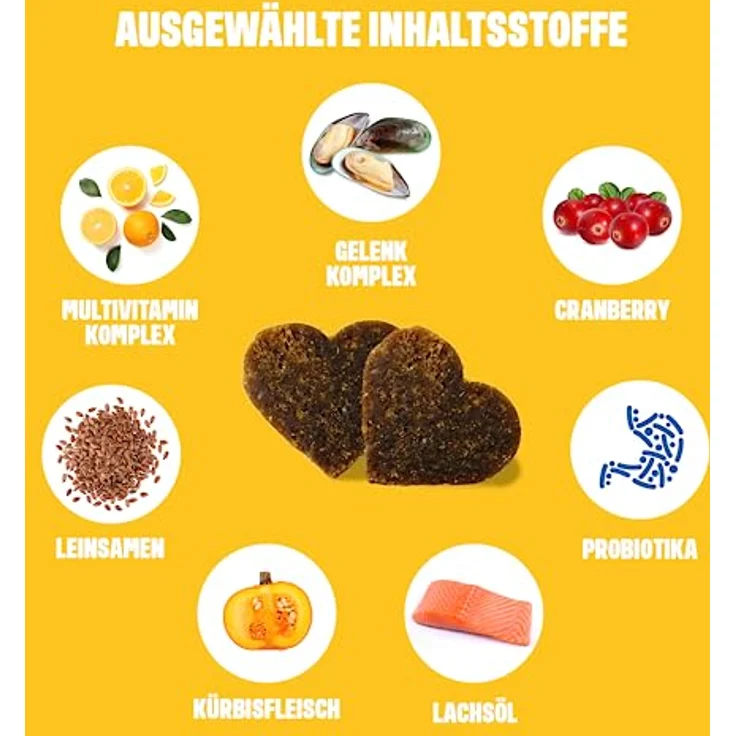 ivvi Multivitamin für Hunde als Leckerli – Probiotika, B Vitamine, Omega 3, Grünlippmuschel, Cranberry, 60 Snacks (270g) mit Hühnchen – Bild 2