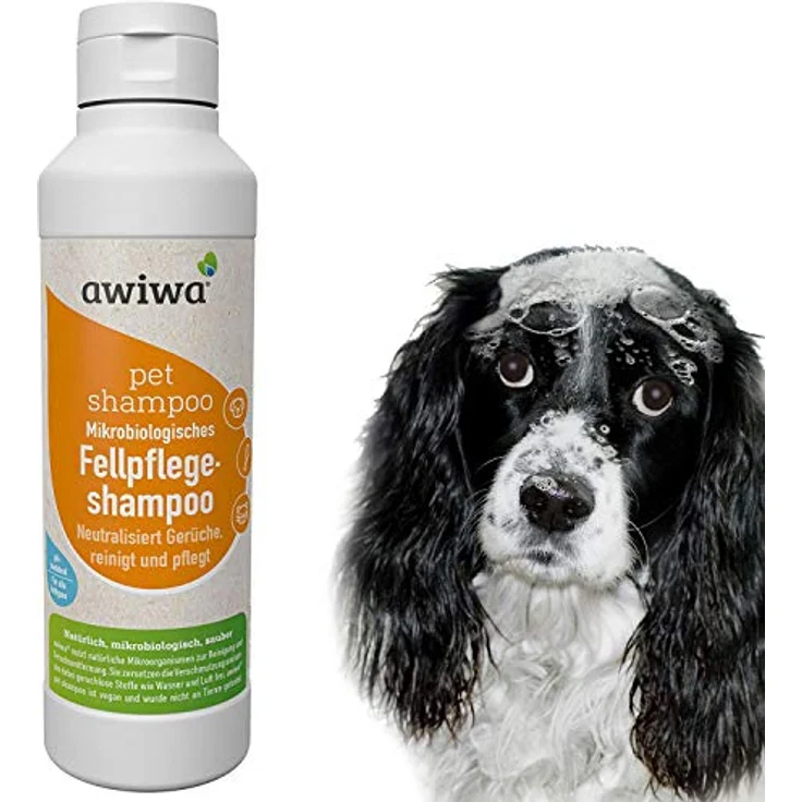 awiwa® Hundeshampoo & Katzenshampoo, 100% Bio für langes und kurzes Fell, 250 ml, pH-hautideal, vegan, geruchsneutralisierend – Bild 1