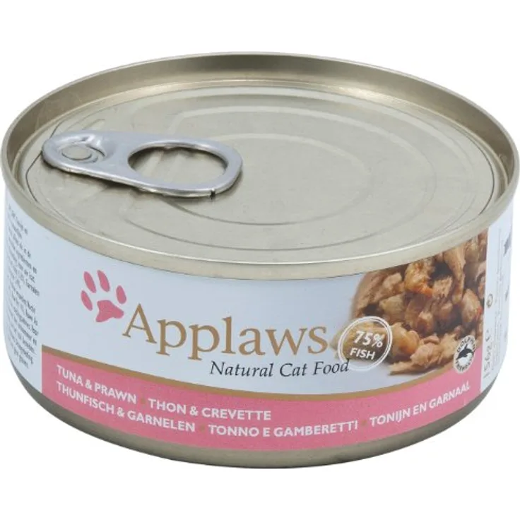 Applaws Sparpaket in Brühe 24 x 156 g, Katzen-Nassfutter mit Thunfisch und Garnele, 100% natürliche Zutaten, glutenfrei, hoher Fleischanteil
