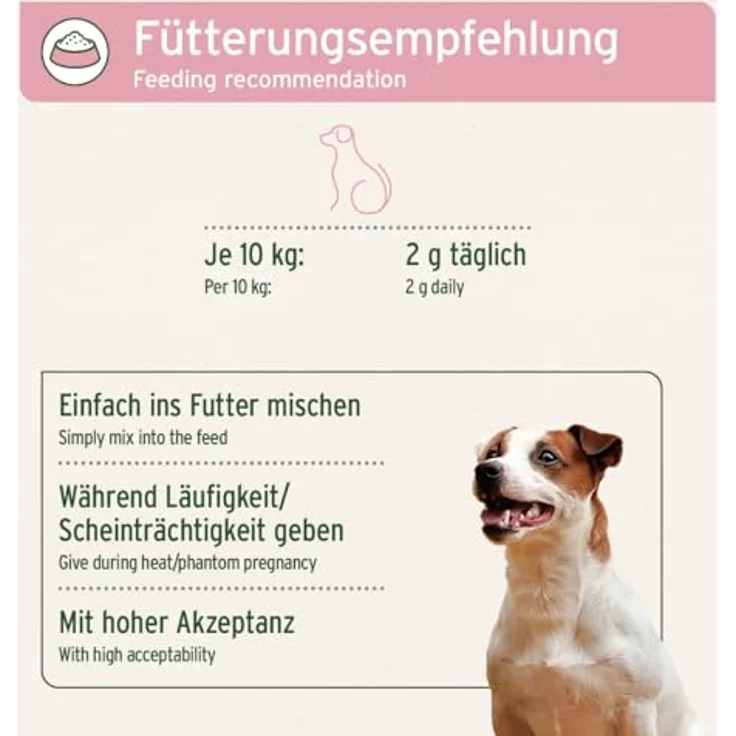 AniForte Hormon Balance Pulver 80 g, Natürliches Ergänzungsfuttermittel für Hunde mit 6 Kräutern zur hormonellen Unterstützung – Bild 4